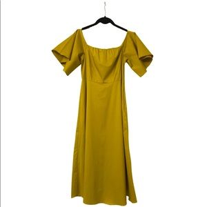 Zara Fit & Flare Mustard Dress